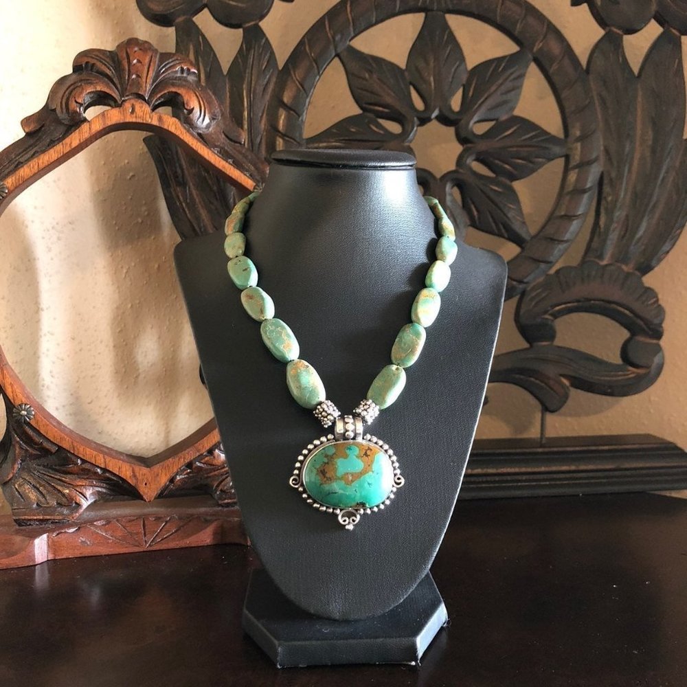 Artisan Crafted Turquoise and Silver Necklace